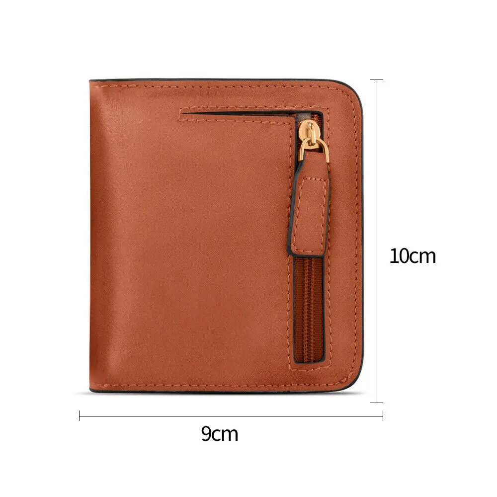 Petit portefeuille en cuir pour femme, petit porte-monnaie court, porte-cartes pliant pour femme, sac d'identité, porte-cartes, portefeuilles pour femme