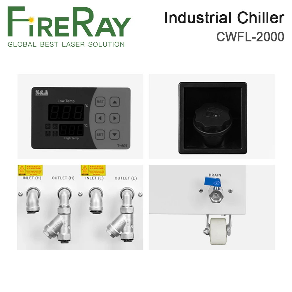 FireRay S&A CWFL-2000AN & 2000BN مبرد المياه الصناعية لآلة قطع النقش بالليزر من الألياف 2000 وات