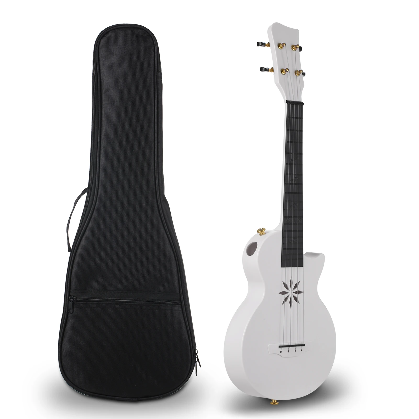 25-inch Ukulele 4 Strings Carbon Fibre Ukulele Portable Uke with Carrying Bag for Beginners Adults Teenagers Stringed Instrument