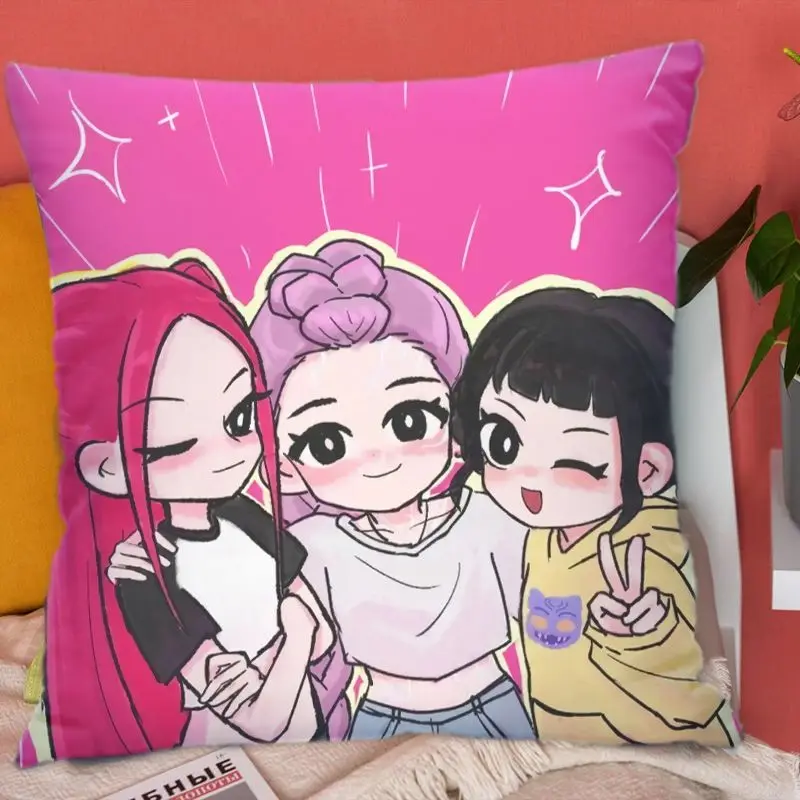 مجموعة وسائد KPOP Ma-Ra-u-der Girl-Group مربعة على الوجهين - بدون وسادة أساسية. غرفة، أريكة، ديكور غرفة النوم، مهجع