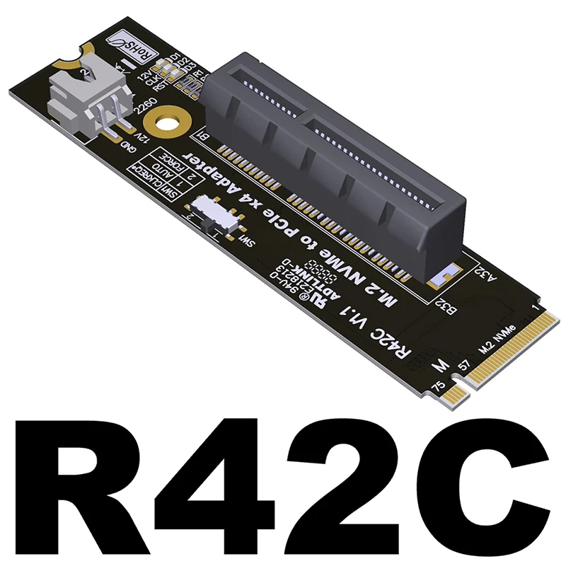 

Адаптер M.2 для NVMe к PCIe X4, плата PCB PCI-E 4,0 для M2 M Key 2280, Riser Network SSD, USB-конвертер, карта расширения