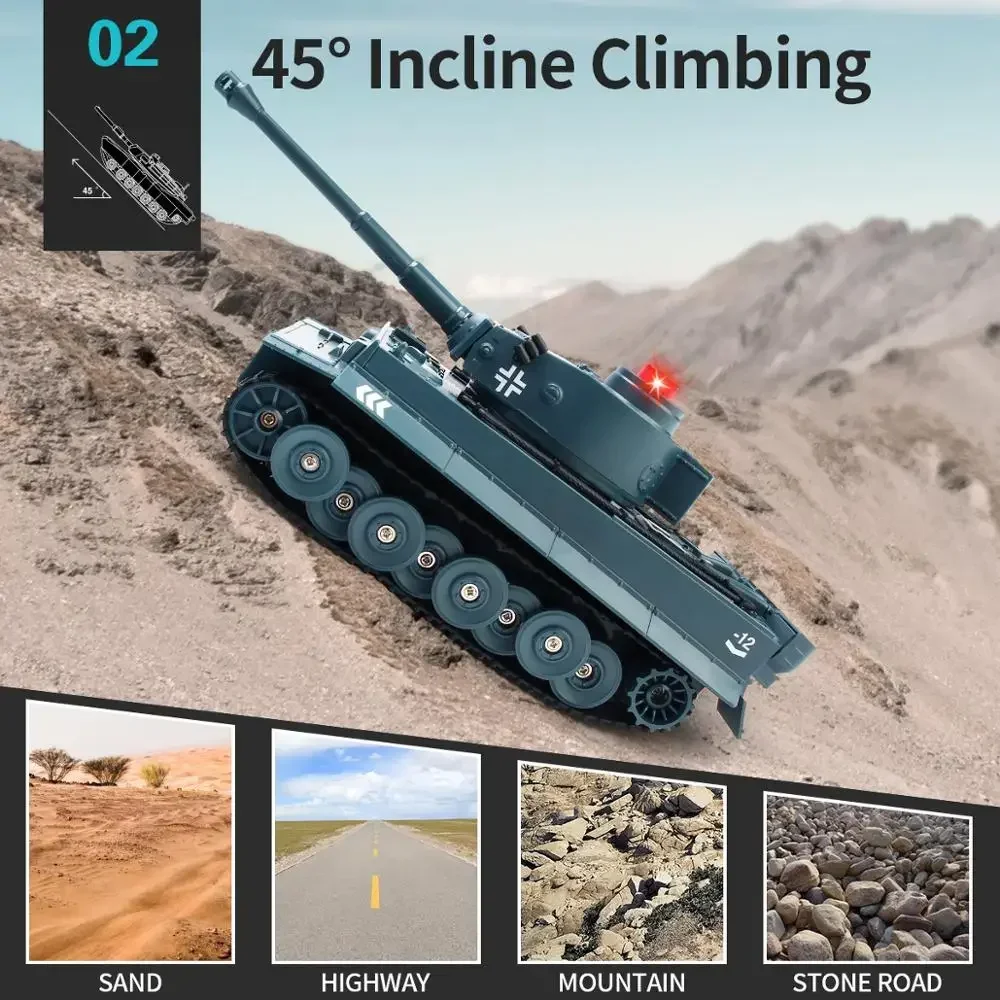 JJRC Q85 2.4G 4CH ラジコン戦車 シミュレーション戦闘クローラータンク サウンド付き RC戦車モデルおもちゃ 男の子向け誕生日プレゼント