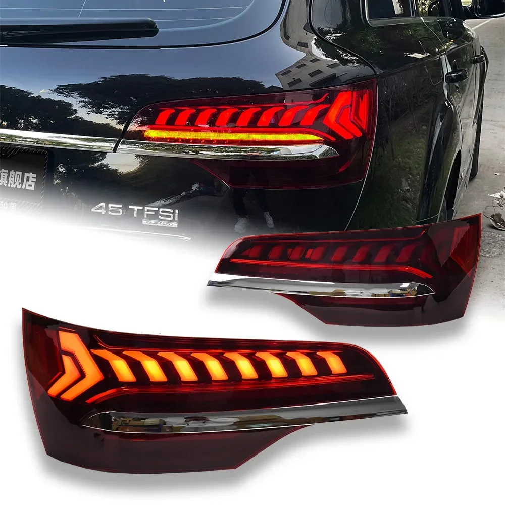 Car Lights For Audi Q7 LED Tail Light 2007-2016 Tail Lamp Rear Trunk Stop Brake Dynamic Signal Animation Automotive Accessories