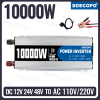 SOECOPO 10000W Power Inverter, 12V/24V/48V to 110V/220V Car Voltage Converter, Power Adapter for Car Accessories & Camping