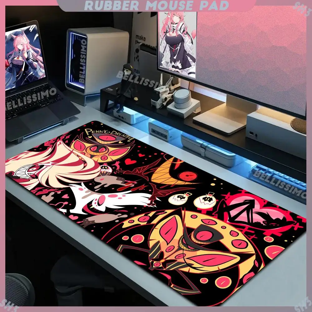 

H_hazbin H_hotel Mouse kawaii Pad Non-Slip Rubber Edge Escritorio Locking Mousepads Game Play Mats for Notebook PC Computer