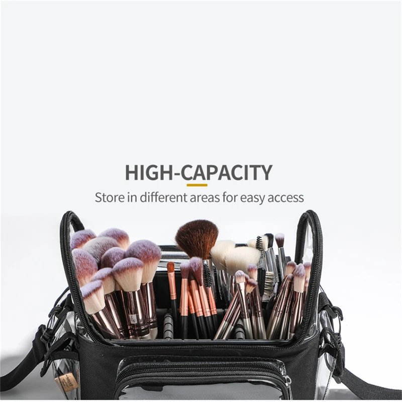 Fashion PVC Cosmetic Brush Storage Bag Makeup Waterproof Artist Waist Bag Hair Stylist Multifunctional Large Capacity