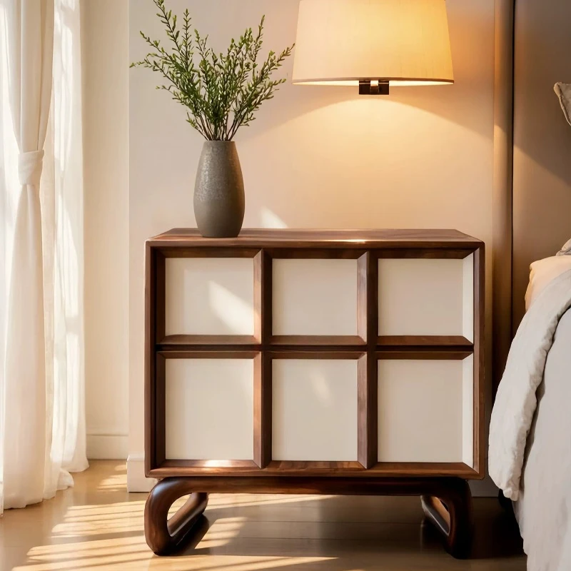 Elegant Dark Brown Bedside Table Nordic Narrow Unique Italian Nightstands Storage Narrow Luxury Mesitas Noche Bedroom Furniture