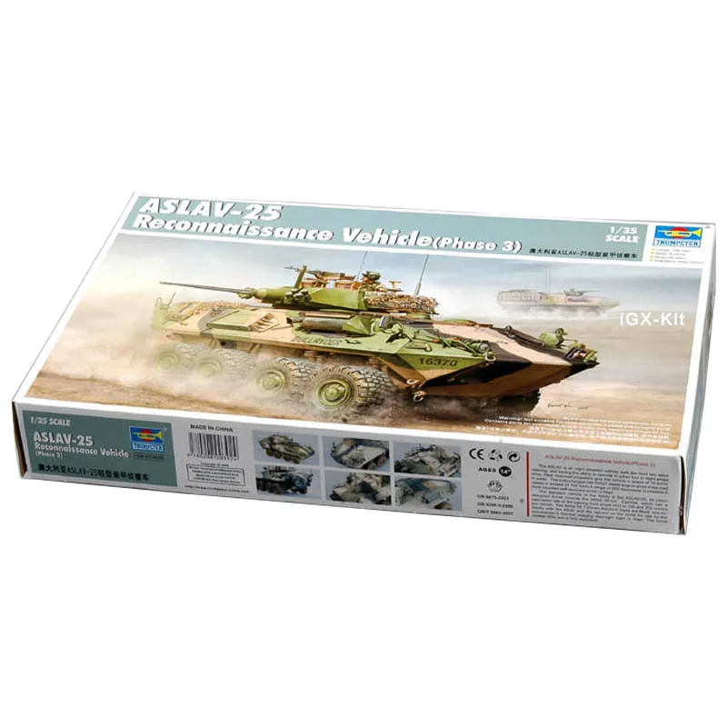 Trumpeter 00392 1/35 Scale Australian ASLAV25 ASLAV-25 Light Recon Vehicle Military Gift Toy Plastic Assembly Building Model Kit