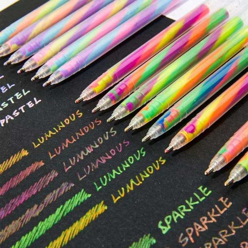 18pcs three-color fluorescent glue pen, neon shimmer macarone color, painting, graffiti scrapbook, illustration pen