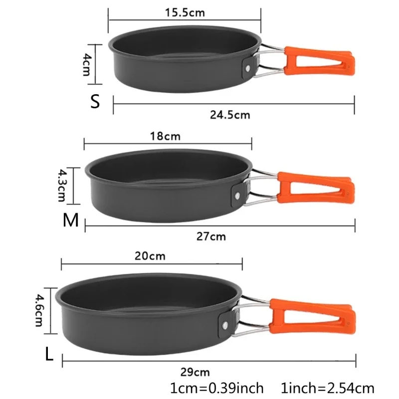 Portable Frying Pan with Storage Bag Non-stick Skillets Lightweight Grill Pan Outdoor Cookware for Camping Travel