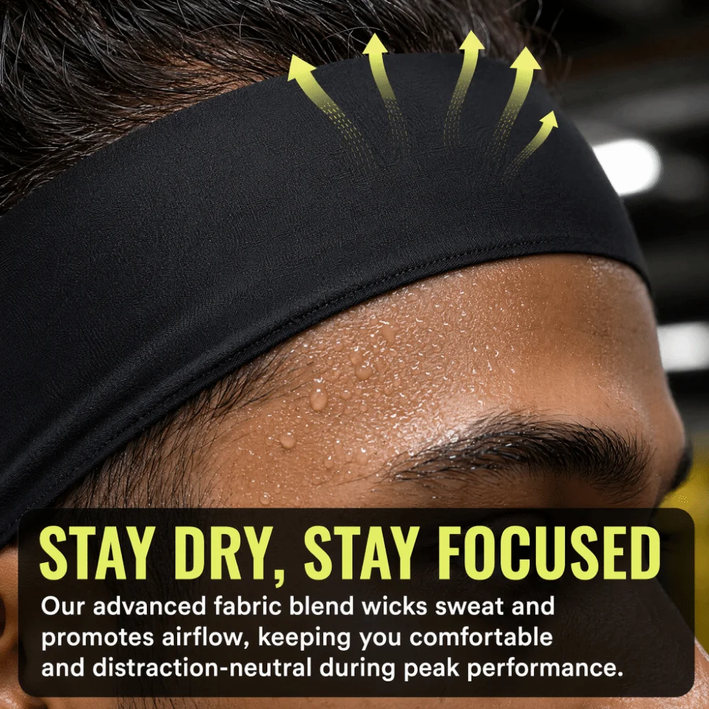 5PCS Lightweight Non Slip Sports Headband Sweat Wicking Wide Hair Band Breathable Elastic Workout Headband Fitness