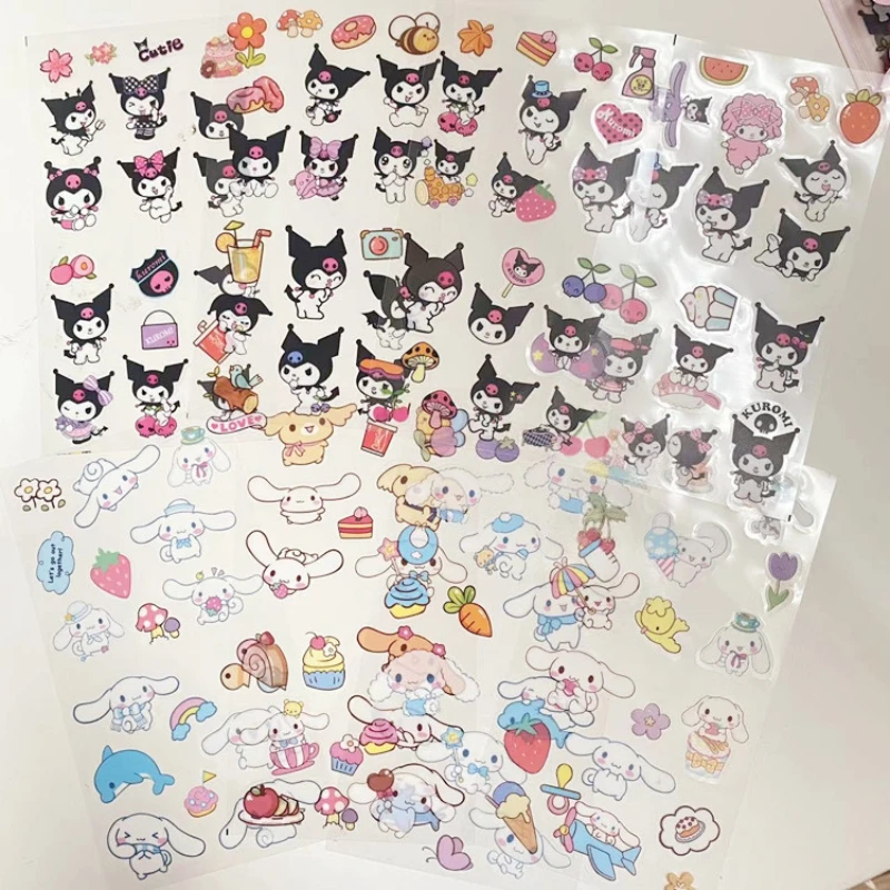 Cute Cartoon Kuromi Cinnamoroll MyMelody Transparent DIY Handmade GUKA Stickers