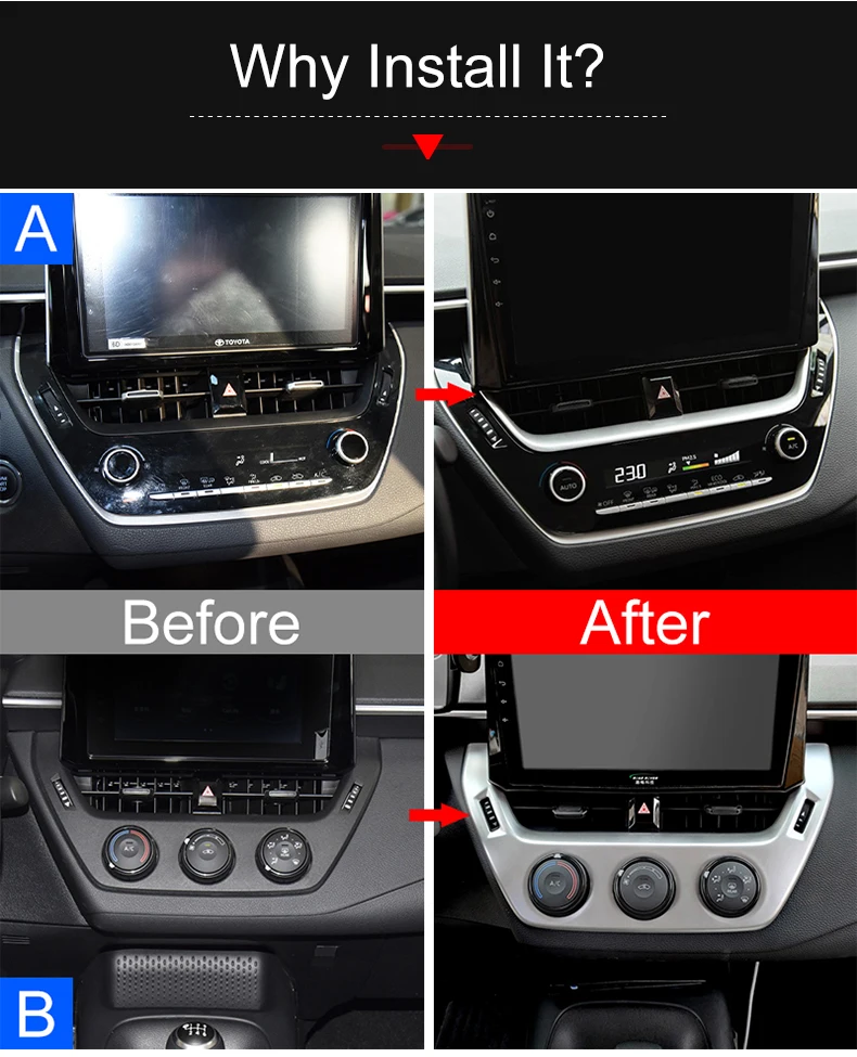 Für Toyota Corolla E210 2019 2020 2021 2022 2023 2024 2025 Hybrid ABS Auto Zentrale Steuerung Klimaanlage Vent Outlet Abdeckung – Detail 3