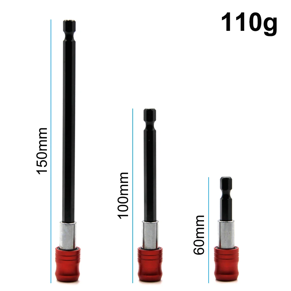 Hexagonal Handle Red Three Piece Set Quick Release Self-locking Extension Rod 60/100/150mm Screwdriver Head Extension Rod