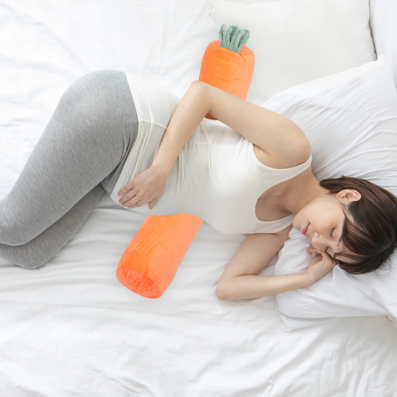 

Pregnancy Pillow Carrot Shape Removable Washable Cover Backrest Leg Support Sleeping Cushion Lumbar Roll Pillow