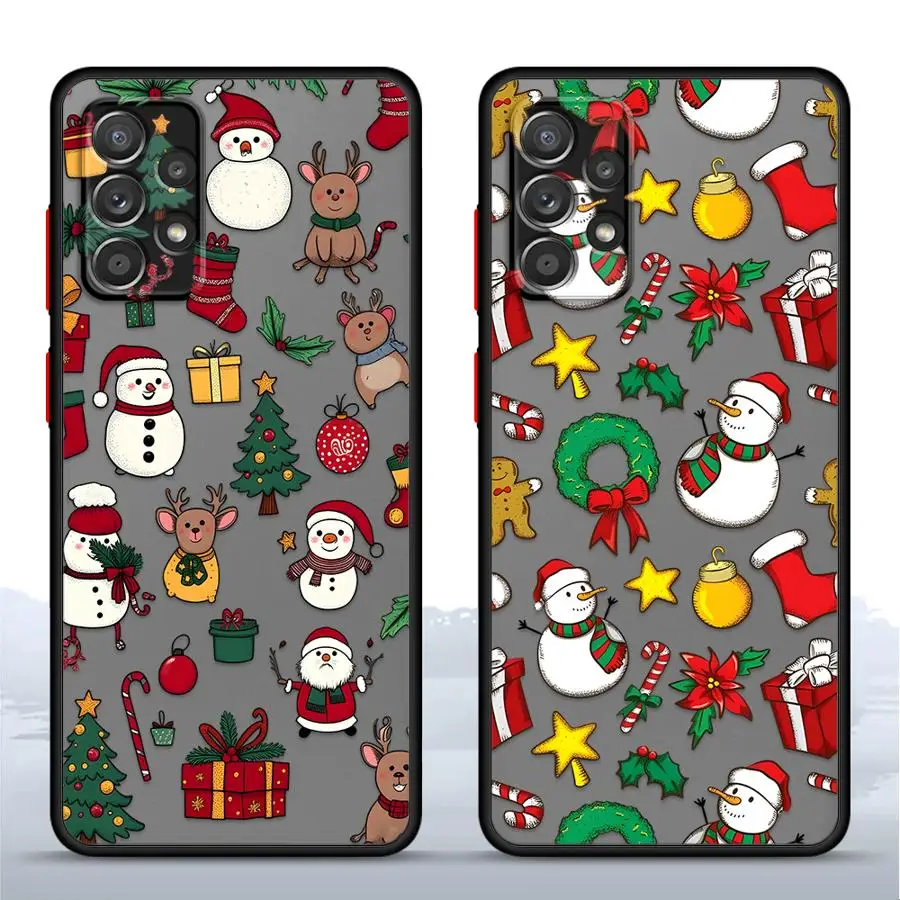 عيد الميلاد البسكويت رجل عودة غطاء الهاتف حقيبة لهاتف سامسونج غالاكسي A54 A52 A56 A24 A25 A26 A34 A22 A53 A73 A21s A35 A36