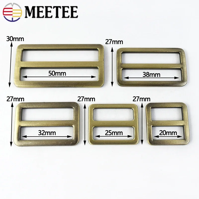 20Pcs 12-50mm Metal Tri-Glide Adjust Buckles Bag Webbing Slider Hook Straps Buckle DIY Clothes Belt Clasp Ring Sew Accessories