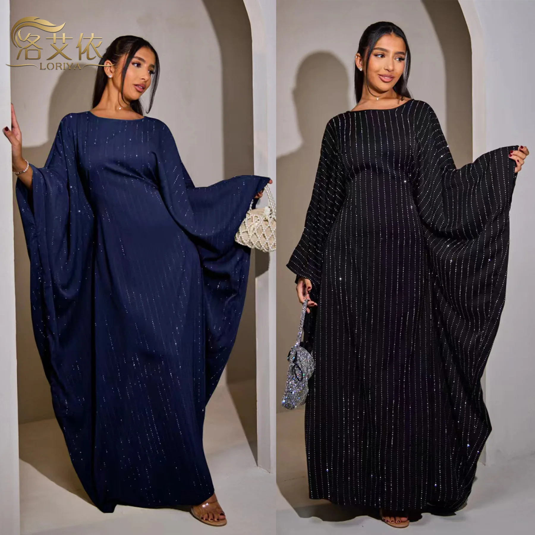 

2025loriya New Dubai Hot Diamond Robe Luxury Banquet Long Dress Lr998 Long Dress Robe Abaya Ramadan Dubai Luxury Islam Elegant