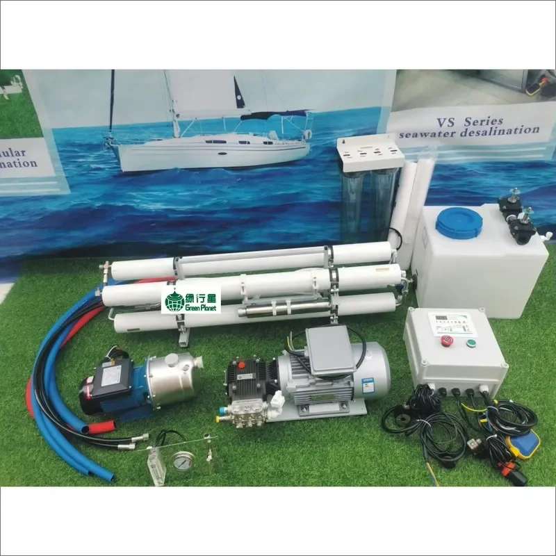 Small Size Seawater Desalination RO System Boat Solar Power Pump PLC 5000L/day Portable Watermaker with 1 Year Warranty