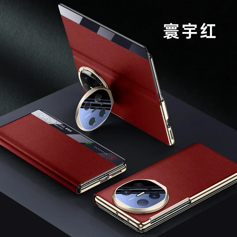 

Cases For Huawei Mate X6 Phone Case Electroplated Lens Holder Smart Window Flip All-inclusive Anti-drop MateX6 Protective Cover
