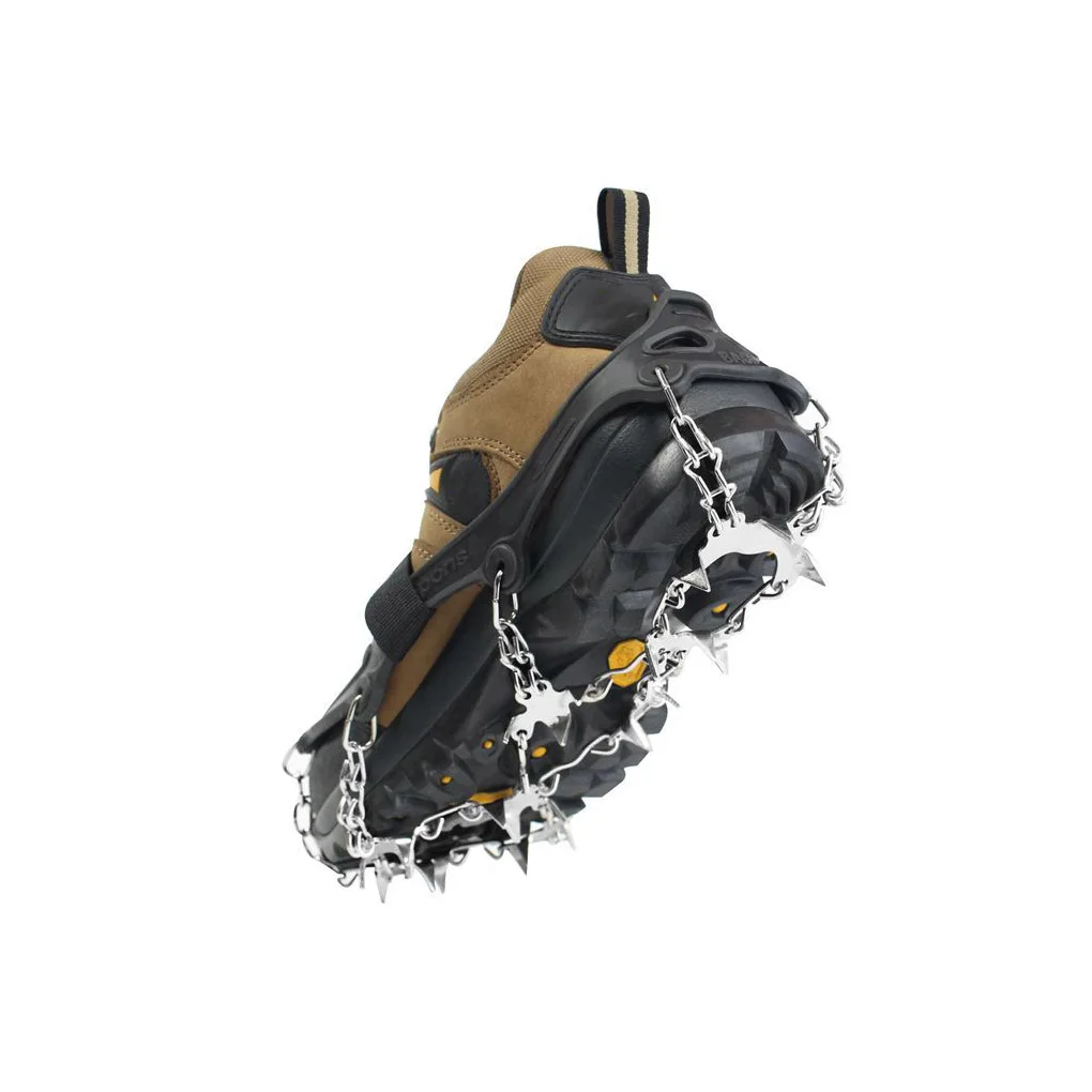 1 Set Ice Climbing Crampon Detachable Professional Adjustable Anti-rust Nonslip 24 Teeth Walking Snow Shoe Accessories