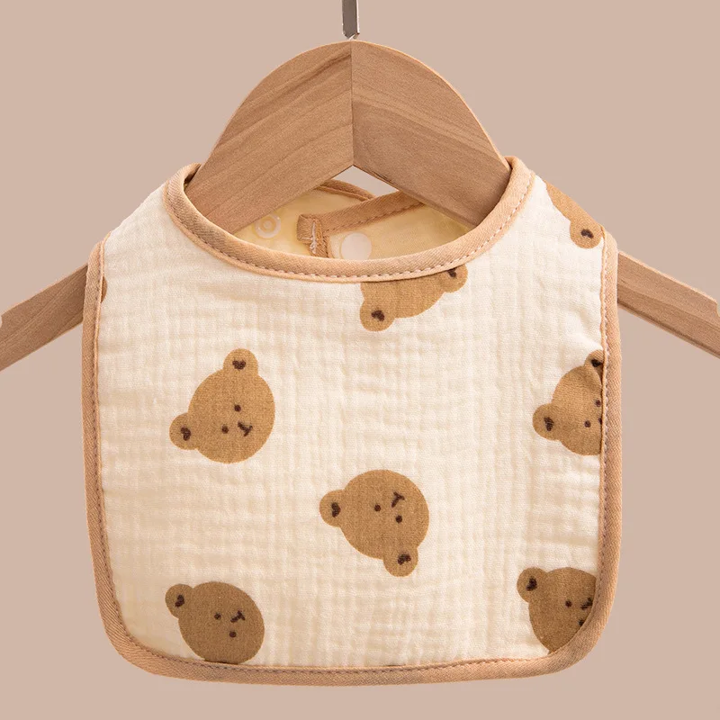 

Водонепроницаемые нагрудники для кормления детей, мягкие хлопковые марлевые салфетки с кнопками для отрыжки, полотенце с принтом для младенцев, детские нагрудники