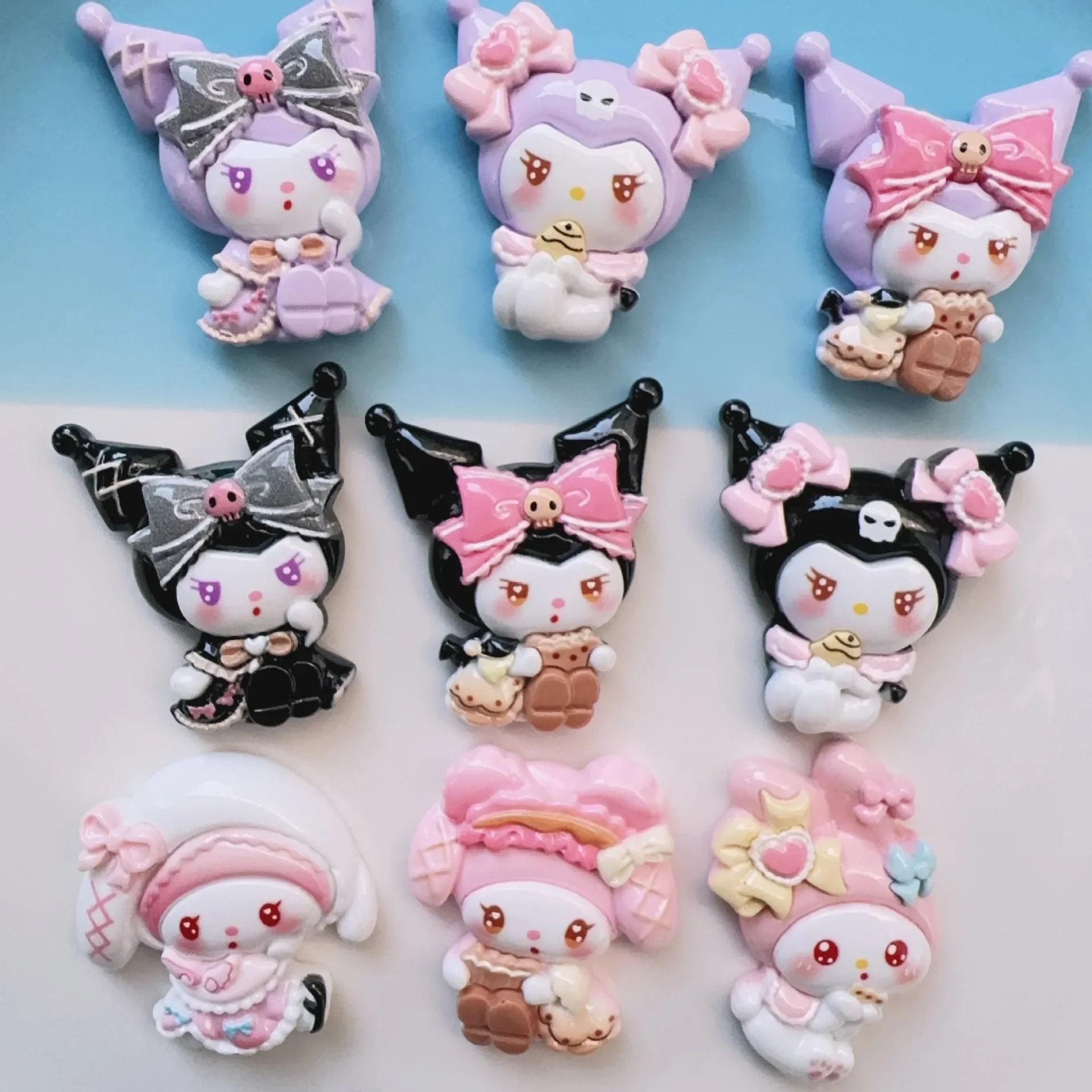 2pcs Resin accessories cute cartoon animal sanrio cartoon resin flatback diy jewelry accessories crafts materials