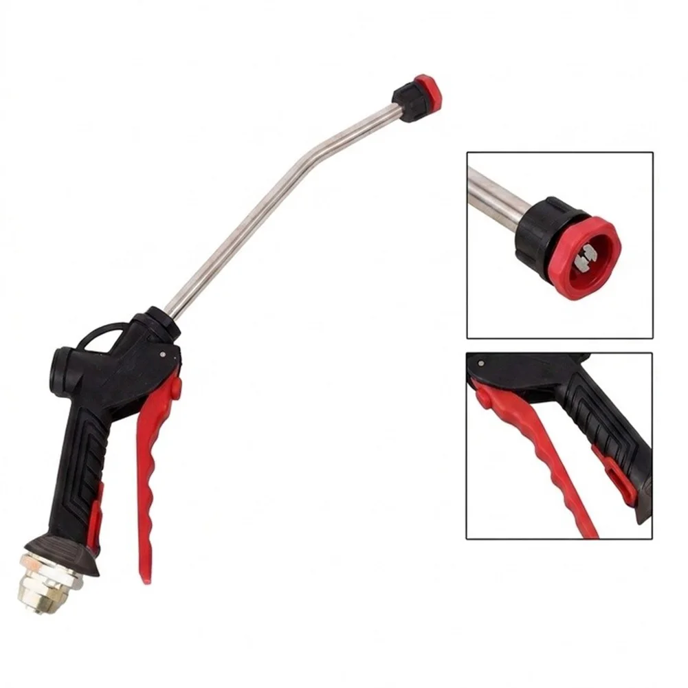 8x12mm Fan Spray Car Foam Sprayer Stainless Steel 37cm Black Garden Watering Wand Compatible with Standard Hose Connections