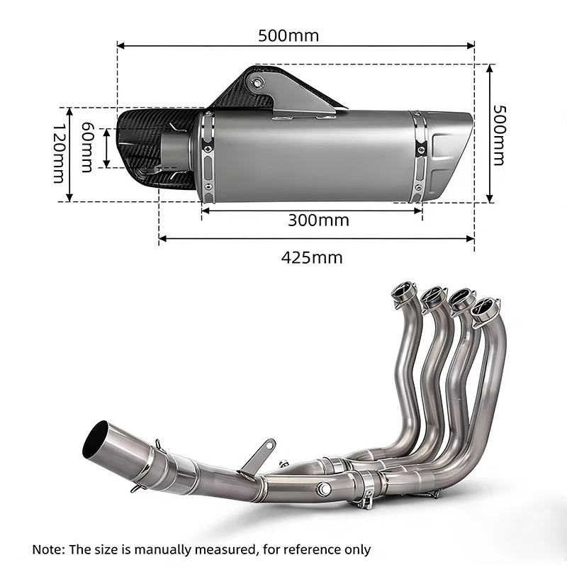 Factory Price Motorcycle Exhaust System  Escape Moto Muffler Mid Link Pipe Titanium alloy For MT-10 YZF R1M MT10 2015-2023