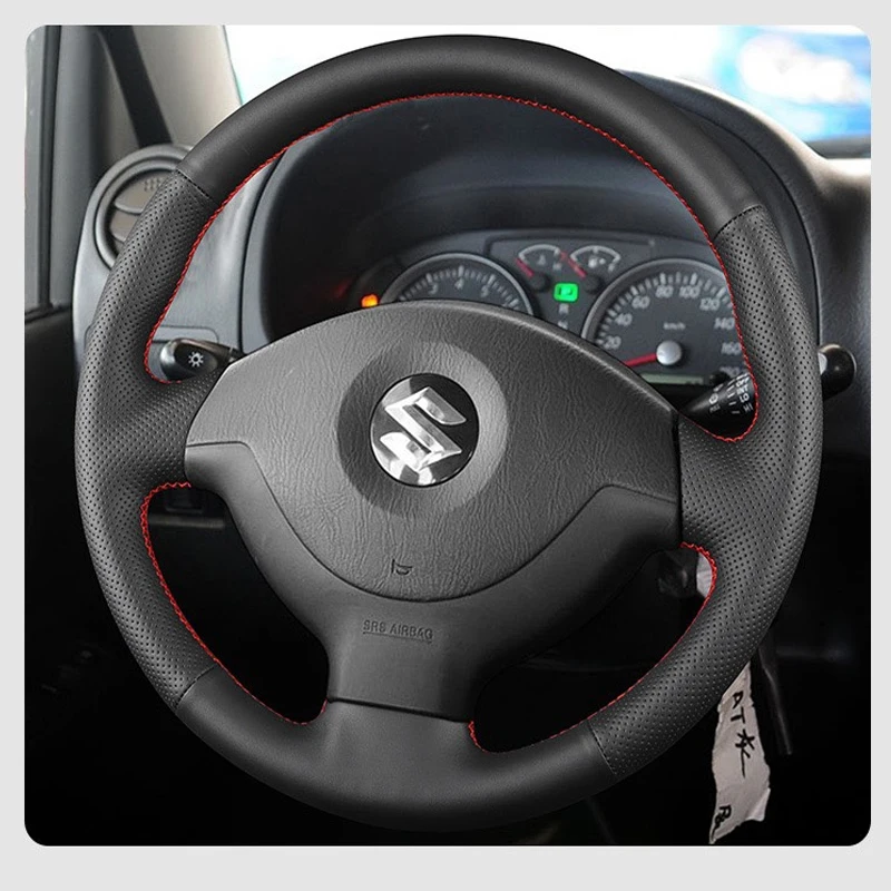 

Diy Hand Sewing Car Steering Wheel Cover for Suzuki Jimny 2005 2006 2007 2008-2013 Genuine Leather Car Accessories Cover