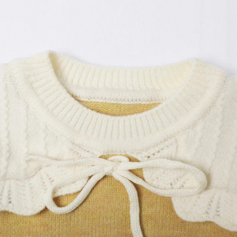 Girls 2025 Spring and Autumn New Little Girl Korean Version Sweater Fashionable Knitted Outside with Baby Casual Top