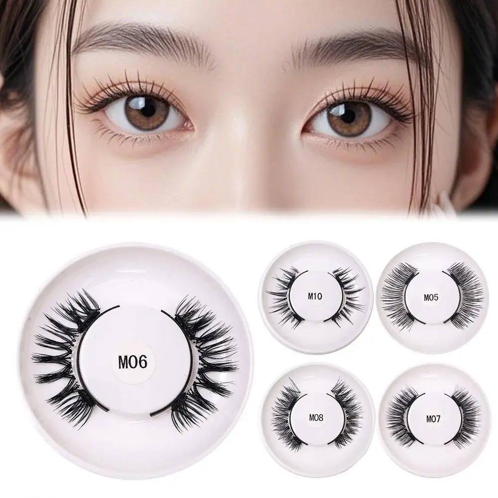 1Pair Reusable Magnetic Lashes No Glue Needed 3D Magnetic Kit Clip up Make Eyelashes Tweezers False with Magnetic Eyelash L T4N5