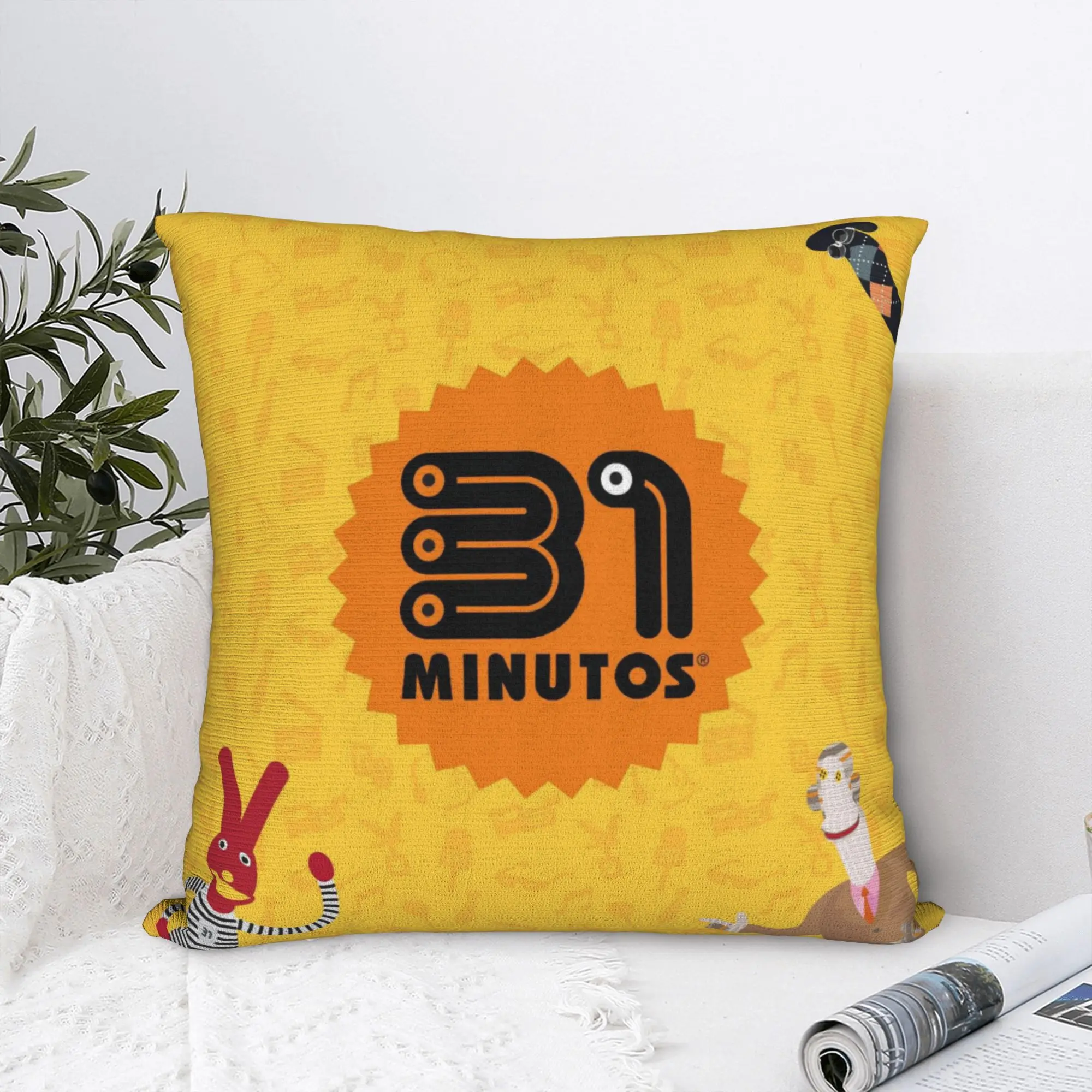 Fundas de almohada cuadradas con diseño de comedia chilena, 31 minutos, funda de cojín de dibujos animados, funda de almohada decorativa de poliéster para el hogar, 45x45cm