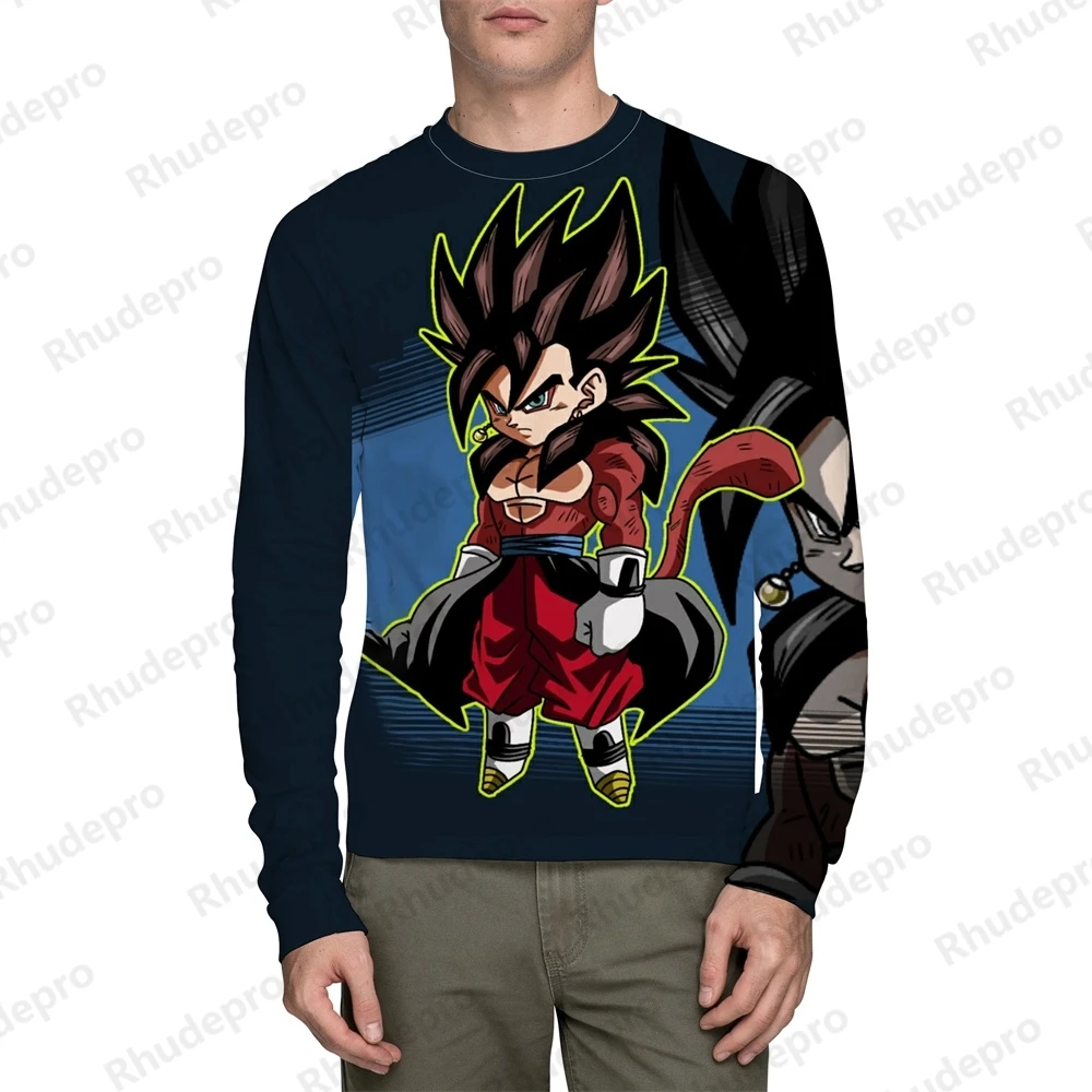 

Dragon Ball 5XL Long sleeve T-shirt Men Men's Y2k Harajuku Style Shirts 2024 Clothing Anime Goku Streetwear Tops T-shirts