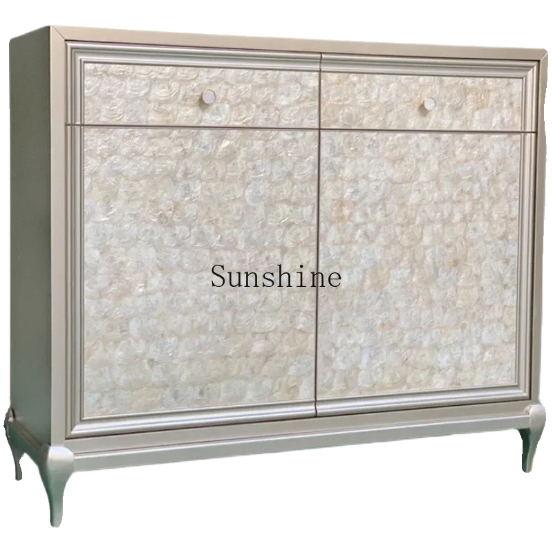 American light luxury art decorative cabinet solid wood modern simple shell entrance foyer  FT