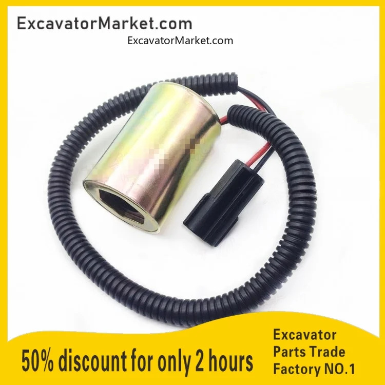 

For DOOSAN DH60-5/7 DX DAEWOO Electromagnetic coil Solenoid valve 12V Small plug excavator Excavator Accessories