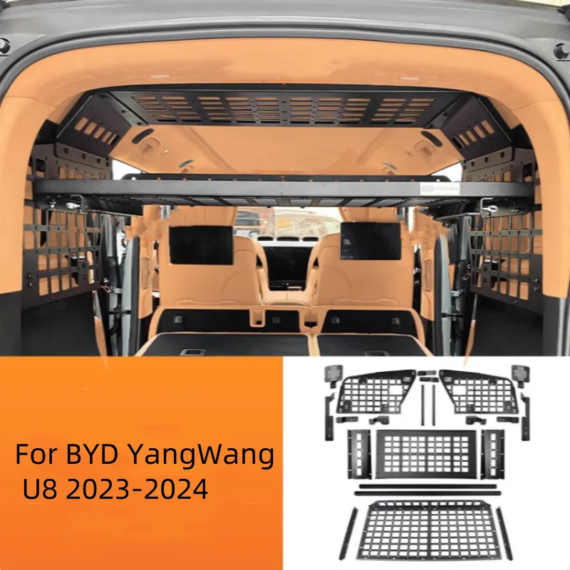 For BYD -YangWang U8 2023-2024 Car Rear Trunk Molle Storage Panel Organizer Car Accessories