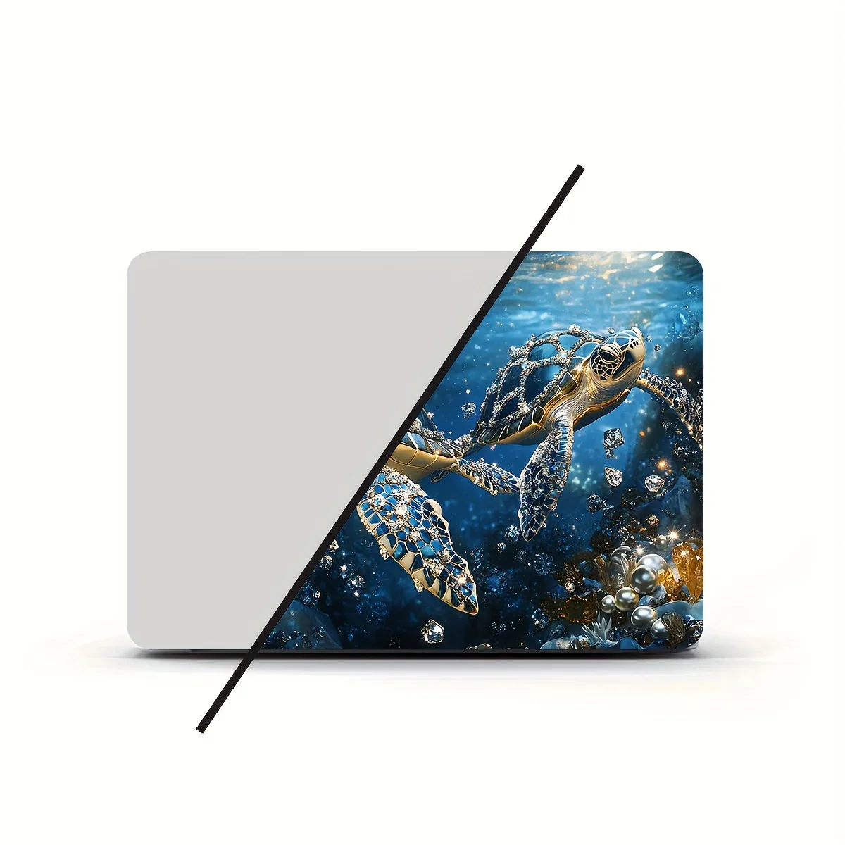 

2-piece turtle laptop art sticker protective case, universal netbook skin sticker, non reusable laptop skin sticker