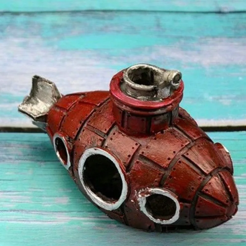 الأسماك الصغيرة الروبيان المأوى كهف الغواصة فكرة ثلاثية الأبعاد الراتنج حوض للأسماك ديكور هدية عيد ميلاد زخرفة للمنزل مكتب ديكور #4