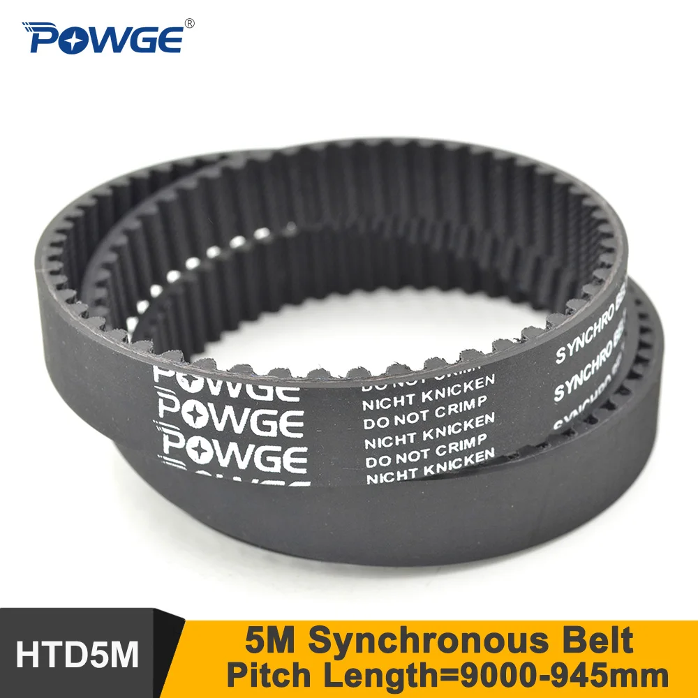 

POWGE Pitch Length 900 910 915 920 925 930 935 940 945 5M Synchronous Belt W=15/20/25mm HTD5M Rubber Timing Belt 900-5M 930-5M