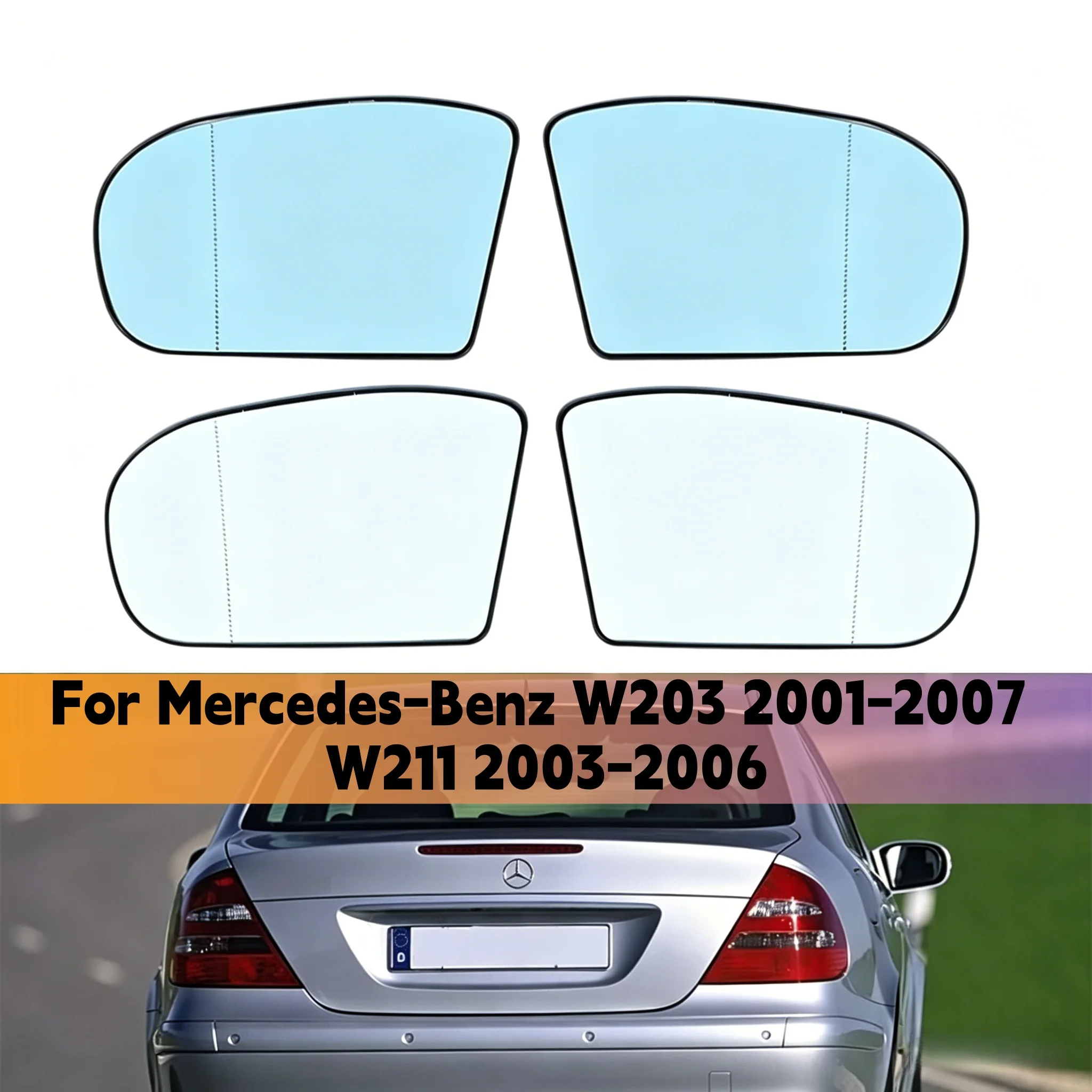 

1PCS Car Rearview Heated Clear Side Mirror Lens Wide L/R For Mercedes-Benz W203 2001-2007 W211 2003-2006 2038100121