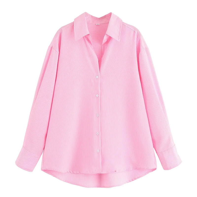

YENKYE 2025 Women Striped Shirt Fashionable And Versatile Long Sleeve Autumn Blouse Streetwear Loose Lady Shirts