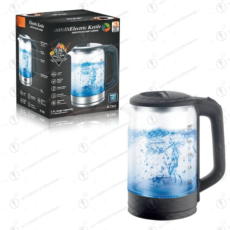 

European Cross-border Transparent Glass 2.5L Automatic Large-capacity Multi-functional Kettle