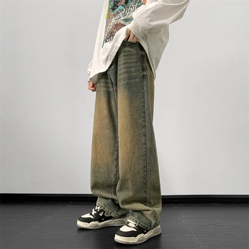 Jeans men Autumn Loose Denim pants Wide Leg Jean Male  Straight Denim Pants Harajuku Vintage Jean Trouser Streetwear Clothes