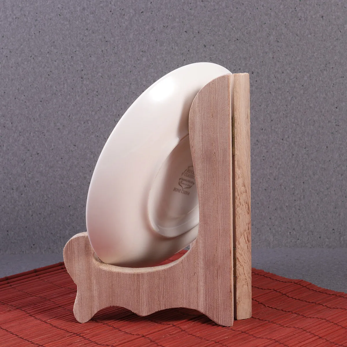 

4 PCS Display Board Tea Cake Stand Lovers Plate Rack Bamboo Stands Plates Holder