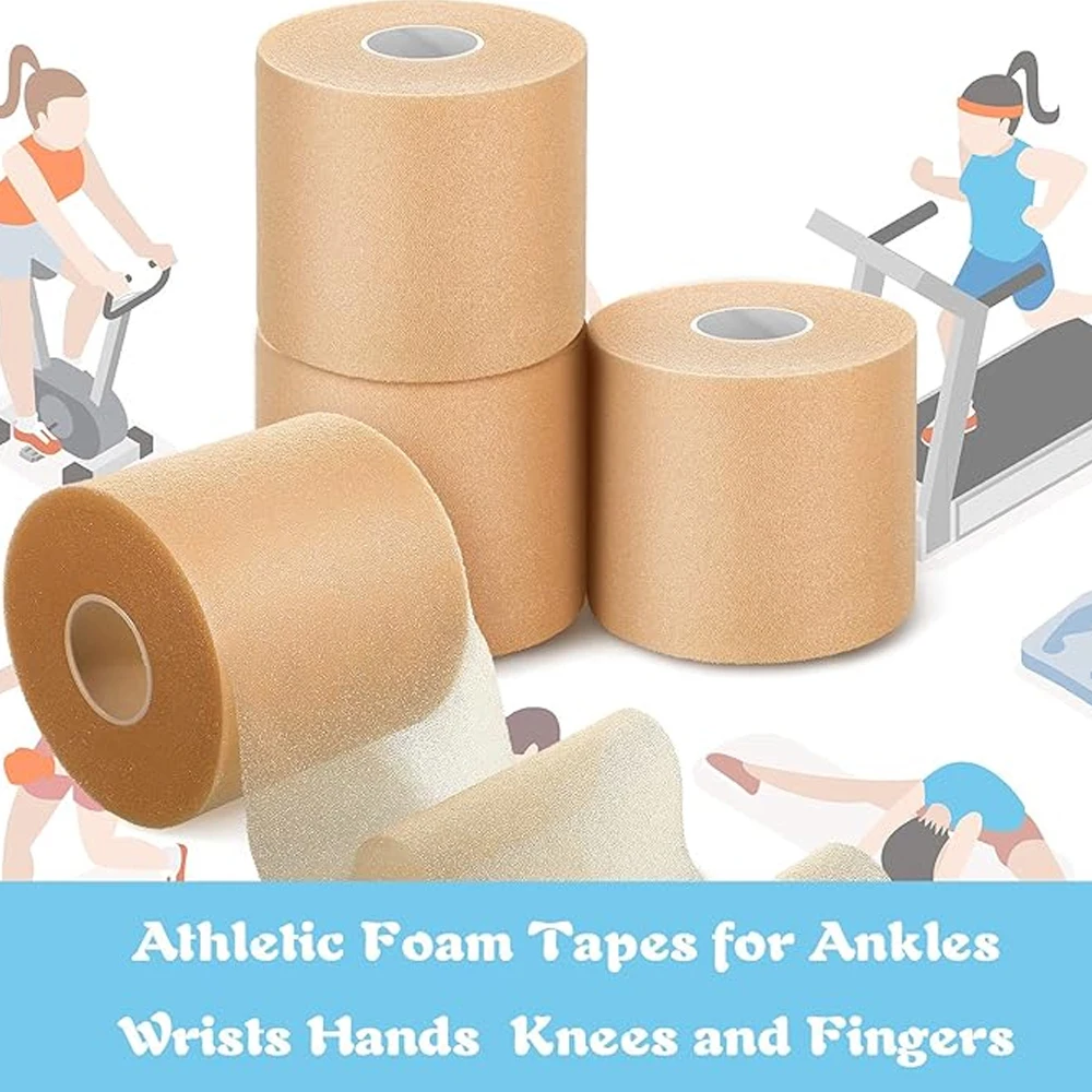 

2 Pcs Pre Wrap Athletic for Hair Foam Underwrap Sports Wrap Hair Prewrap Strip Tapes for Ankles Wrists Sports Foam Tape(Beige)