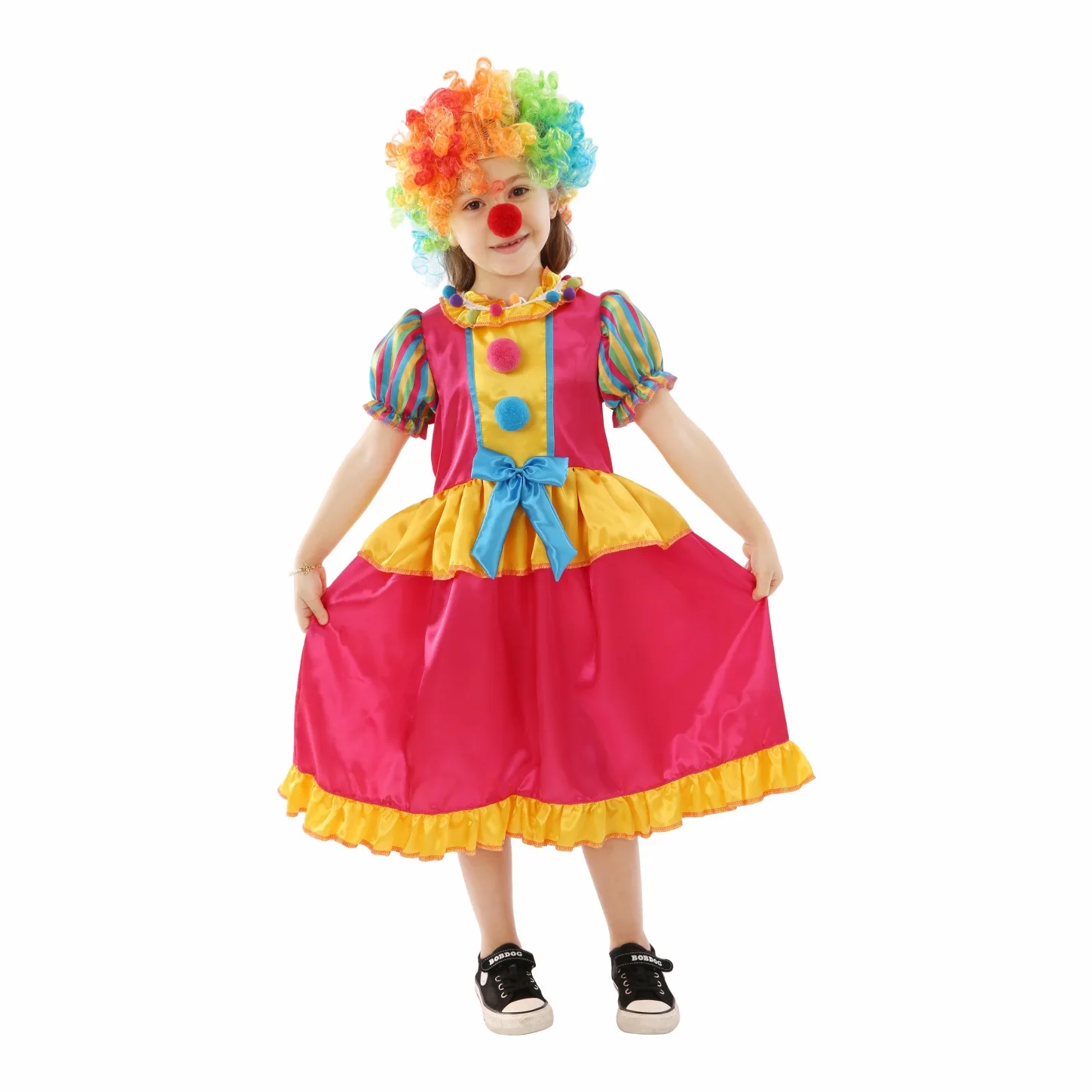 Children Funny Park Carnival Party Circus Clown Dress Up Outfit Kids Halloween Cosplay Role-Playing Costumes