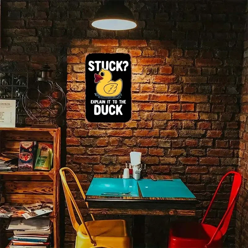 Stuck Explain It To The Sign Rusty Metal Poster Bathroom Decor Retro Funny Metal Tin Sign for Man Cave Wall Art Decoration Room