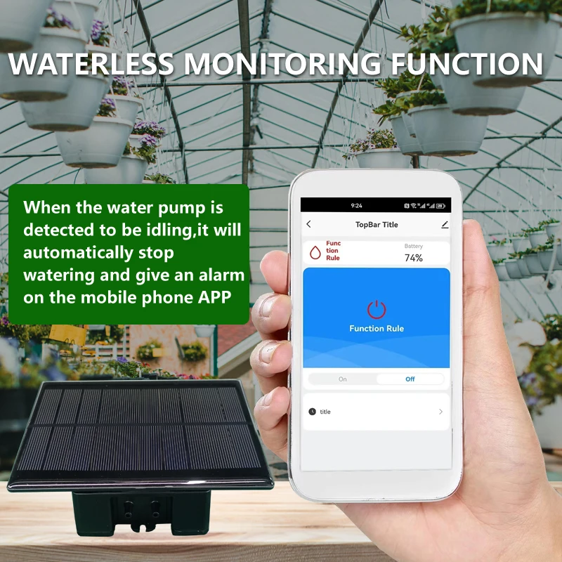 Kit de registro de riego automático Solar WIFI para el hogar, herramienta de riego con Control remoto por aplicación Tuya para Balconi de jardín