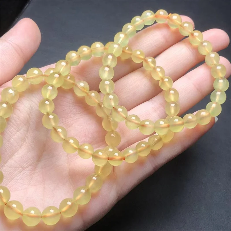 

Natural Gold Prehnite Bracelet Christmas Fashion Crystal Jewelry Bangle For Women Healing Holiday Gift 1pcs 7.5MM